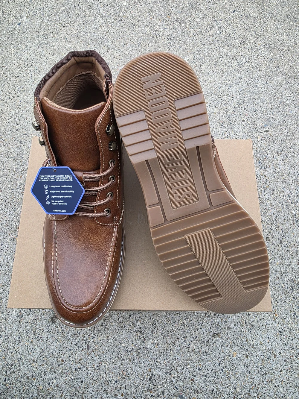 Steve Madden Ortholite  Leather Lace-Up Boots Men Size 11